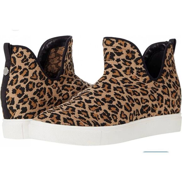 Steve Madden Loxer knit leopard pull on sneaker 8 - Picture 1 of 10